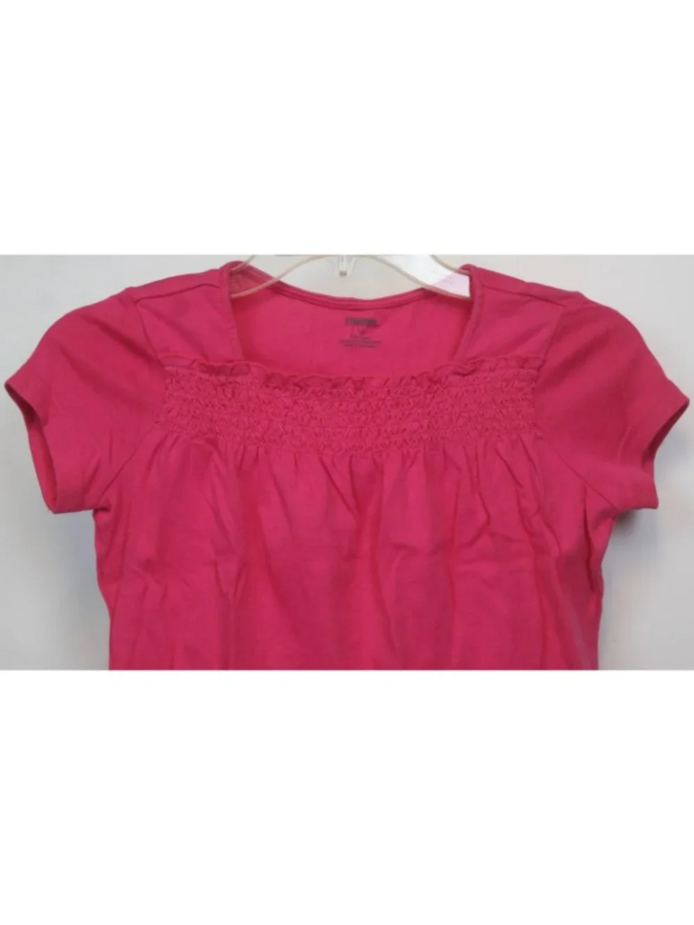 2009 Gymboree Pretty Lady Pink TShirt Shirred Neckline Solid Basic Tee sz 12